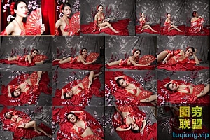 18P 红色风情妖艳性感古装风格照片CR2原片欣赏