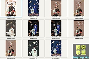 中国风国风摄影古风求凤凰PSD影楼写真模板素材含字体