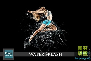 130张超清水花飞溅后期合成叠加素材包Water Splash Photo Overlays