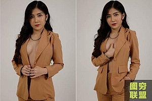 6张性感棕色西装美女写真RAW原片