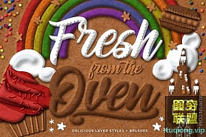 PS新鲜美味食物笔刷 图层样式及图案