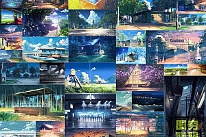 216P手绘日式动漫场景图片参考素材