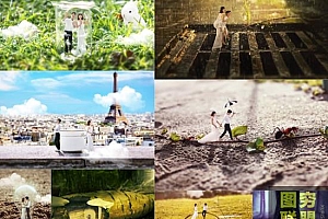 微观摄影PSD模版+JPG背景图