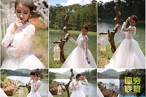 13张美女婚纱外景河边写真RAW原片
