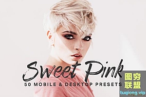 50款甜蜜粉红色风格LUT+LR+PS预设Sweet Pink Lightroom Presets LUTs