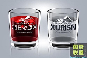 透明带LOGO玻璃杯PSD分层样机模板Glass Logo PSD Mockups