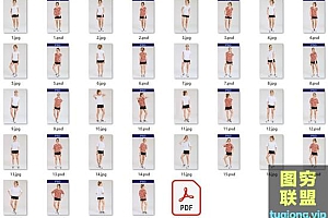 18P女性运动T恤样机PSD模板Female Sport T-shirt Mockups Set