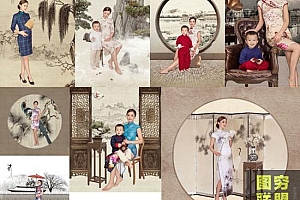 28P 影楼亲子孕妇写真相册PSD模板集