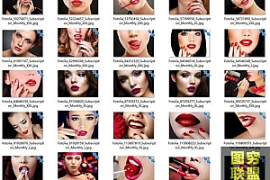 25张超清模特化妆唇彩唇膏粉饼嘴唇特写图片合集