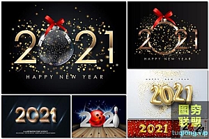 17款2021新年数字图案设计矢量素材
