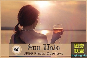 53张高清太阳光晕照片叠加背景素材Sun Halo Photo Overlays Backdrops
