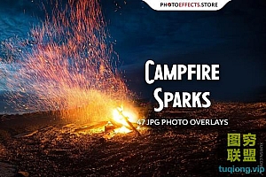47张营火篝火火花PNG透明合成素材Campfire Spark Photo Overlays